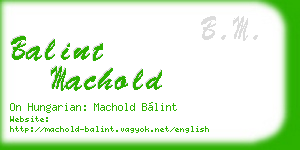 balint machold business card