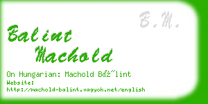 balint machold business card